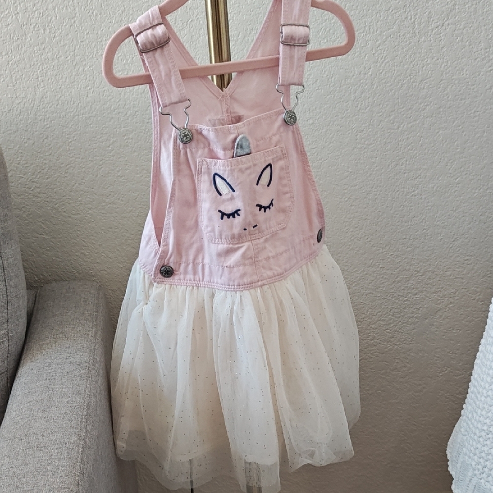 Osh kosh cute Pink Bunny Overall Dress